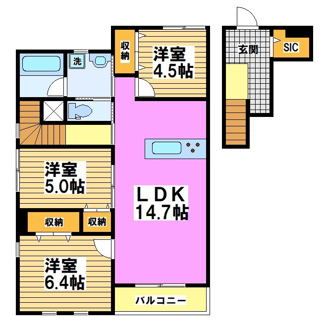 トライデント＝3/28入居可能＝ 間取り
