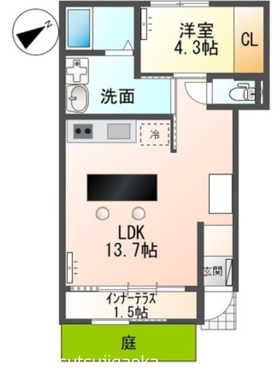 C'est chouette（セシュエット） 101号室 間取り