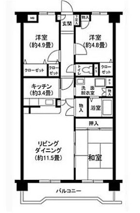 グランドール三鷹壱番館 間取り