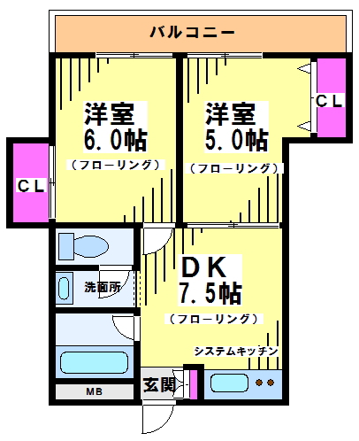 第二コーポ横田 間取り
