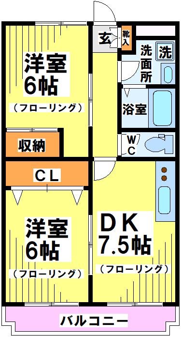 グリーンパレス柏野　 401号室 間取り