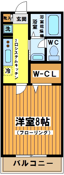 プランドール 102号室 間取り