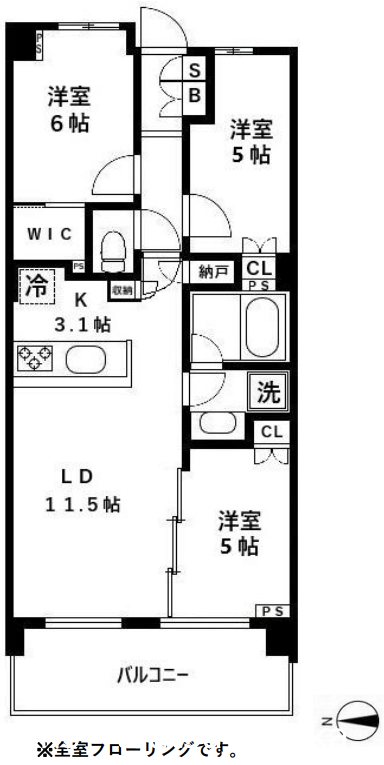シティハウス仙川緑ヶ丘 203号室 間取り