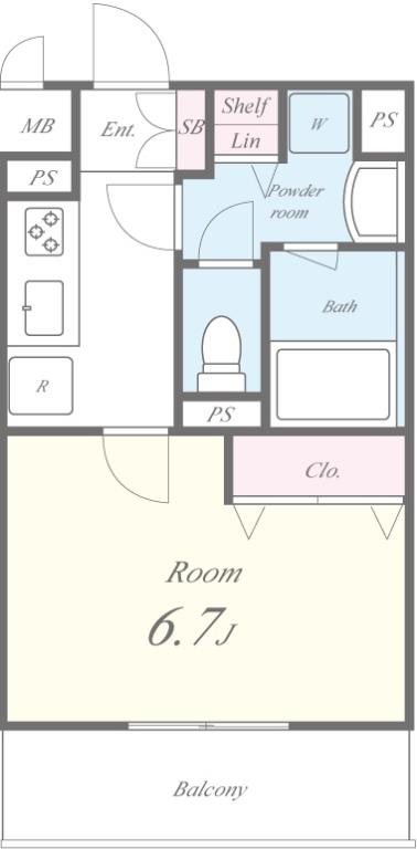 グランディール調布 106号室 間取り