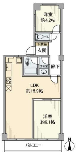マートルコート調布第2 406号室 間取り
