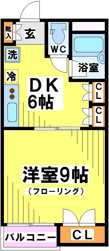 ハイム川原 318号室 間取り
