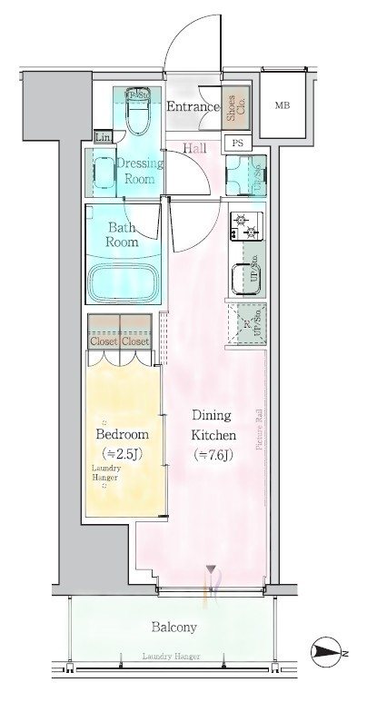 ワンルーフレジデンス中野南台 間取り