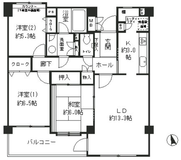 成城ストリームハイツ 204号室 間取り