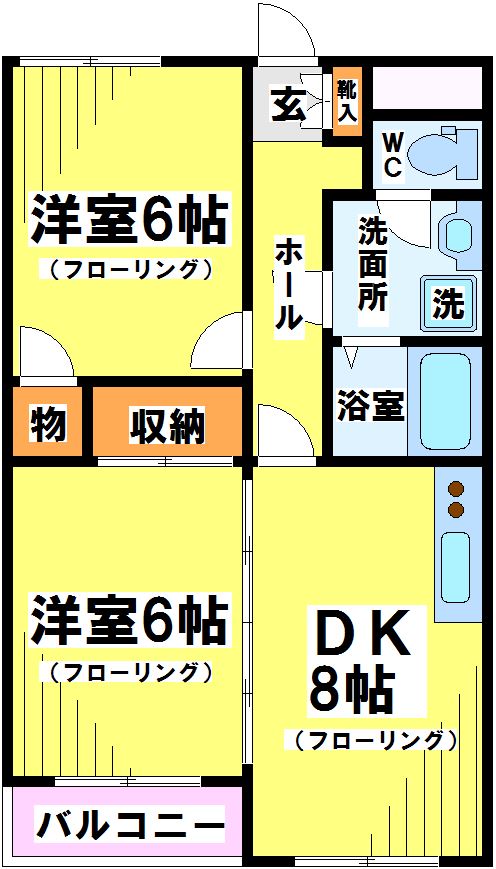 パストラルマンションＭⅡ B-201号室 間取り