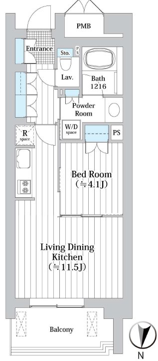アビティグランデ砧　B棟 211号室 間取り