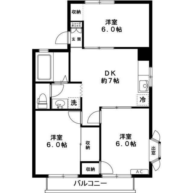 コーポ七草 101号室 間取り