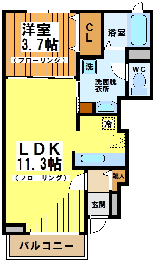 グランデニケⅡ 106号室 間取り