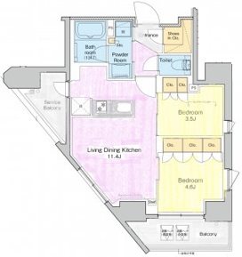 プラウドフラット渋谷笹塚 間取り