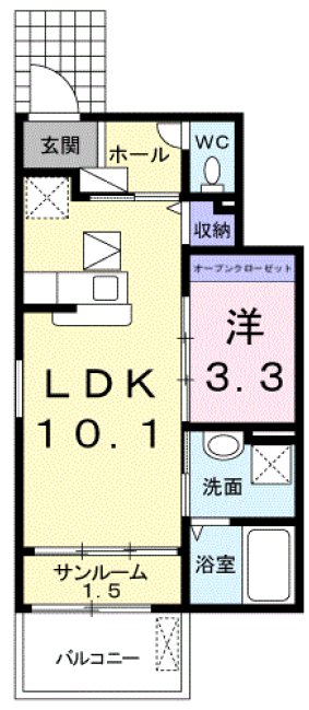 ベル　ソレイユ 105号室 間取り