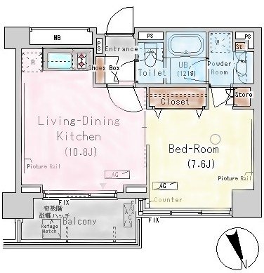 パークキューブ代々木富ヶ谷 間取り図