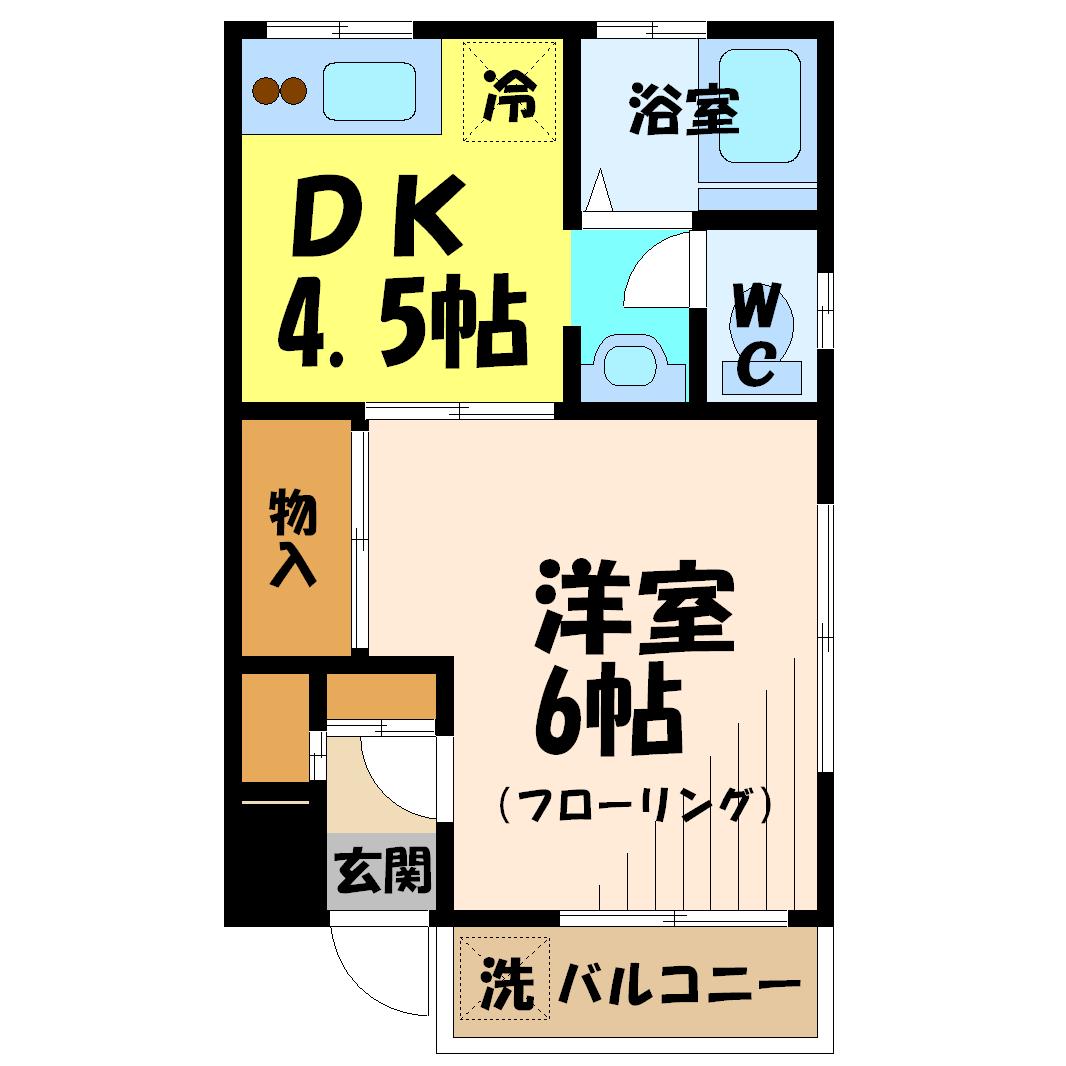 第一清和コーポ 1階号室 間取り