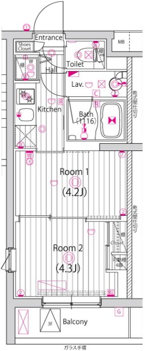 ガーラ・ヴィスタ調布 300号室 間取り