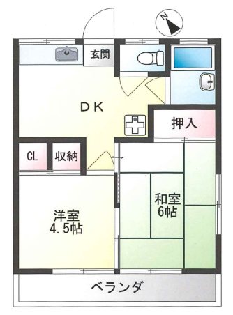 メゾン田辺 201号室 間取り