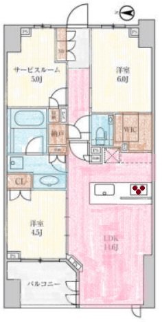 ディームス方南町 間取り