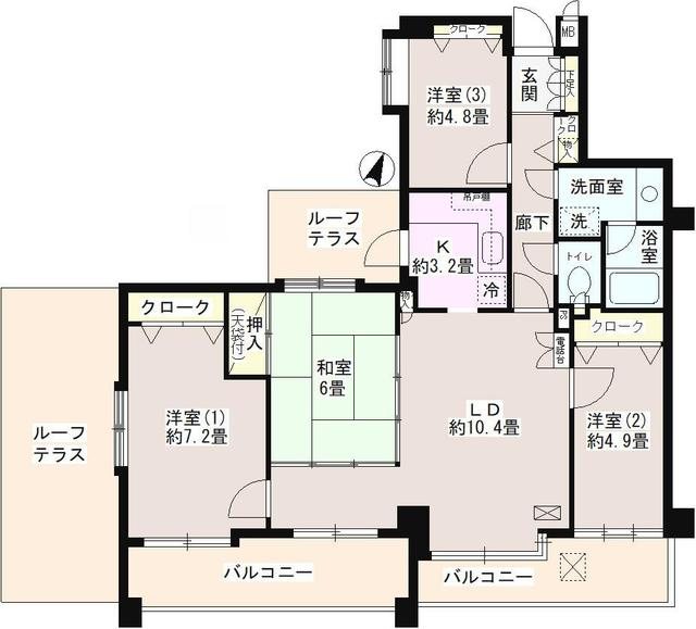 南烏山パークホームズ 702号室 間取り