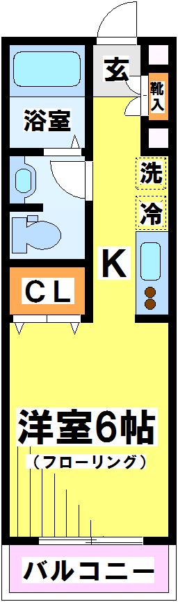 クレセール調布B 106号室 間取り