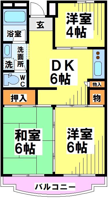 ファルム烏山 105号室 間取り