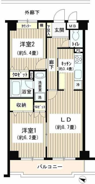 エステージ世田谷仙川 202号室 間取り