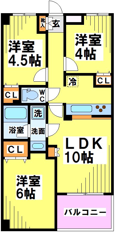 ディコーラム  404号室 間取り