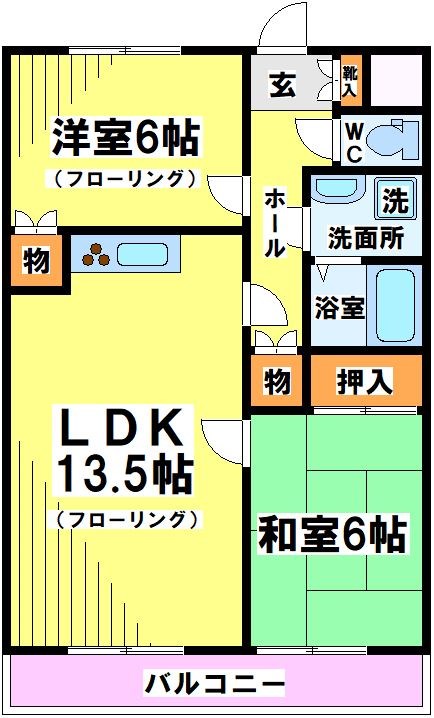 メルベーユソシア 105号室 間取り
