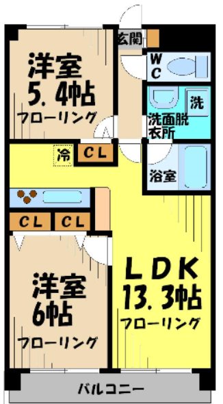 メルヴェーユ調布　 306号室 間取り