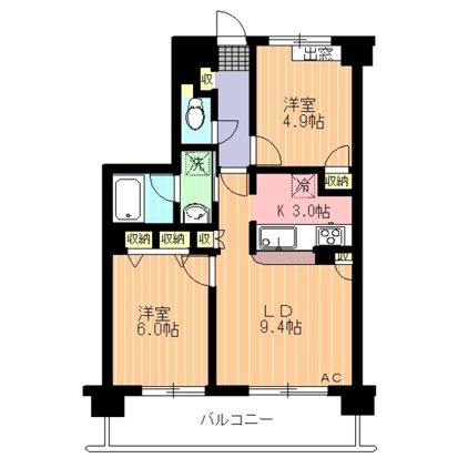 メルヴェーユ調布 202号室 間取り