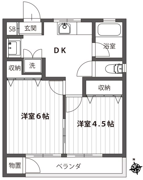 仙川マンション 102号室 間取り
