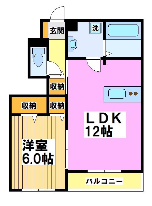 チリエージア　B棟 102号室 間取り