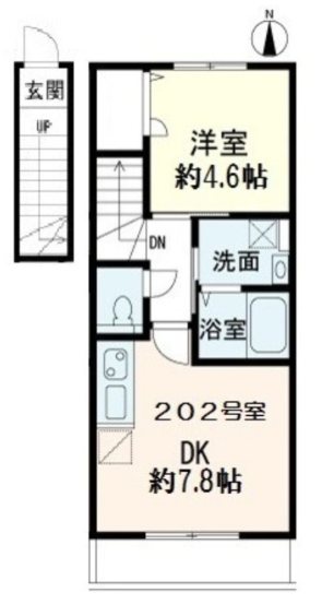 Allure仙川（アルーアセンガワ） 202号室 間取り