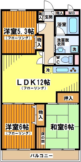 コーボック国領 203号室 間取り