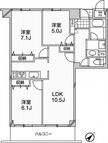 アーバンフラッツつつじヶ丘 間取り