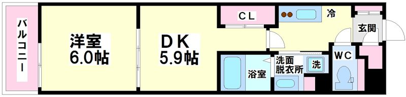 フォセット幡ヶ谷 間取り図
