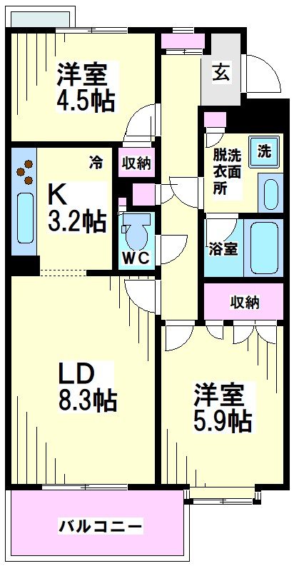 フラット浜田山 間取り