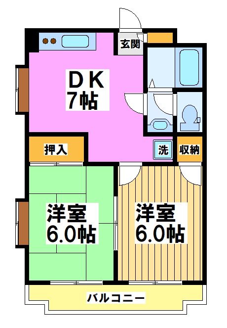 YSコア 410号室 間取り