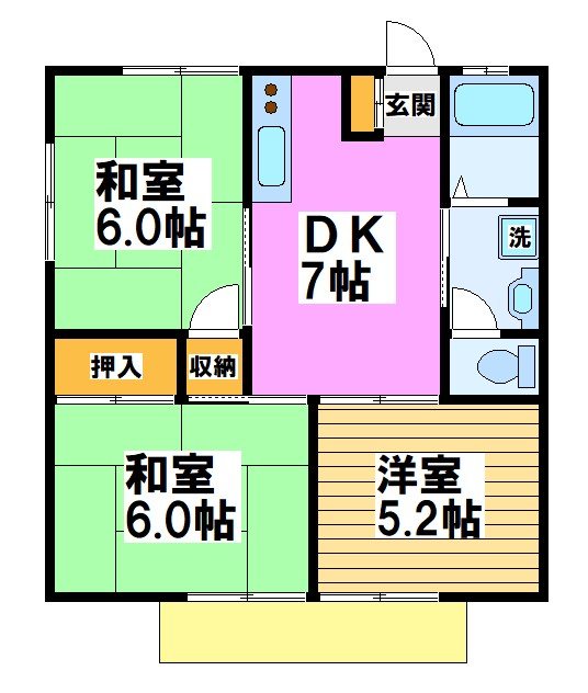 サンメゾンスギモト　B棟 間取り