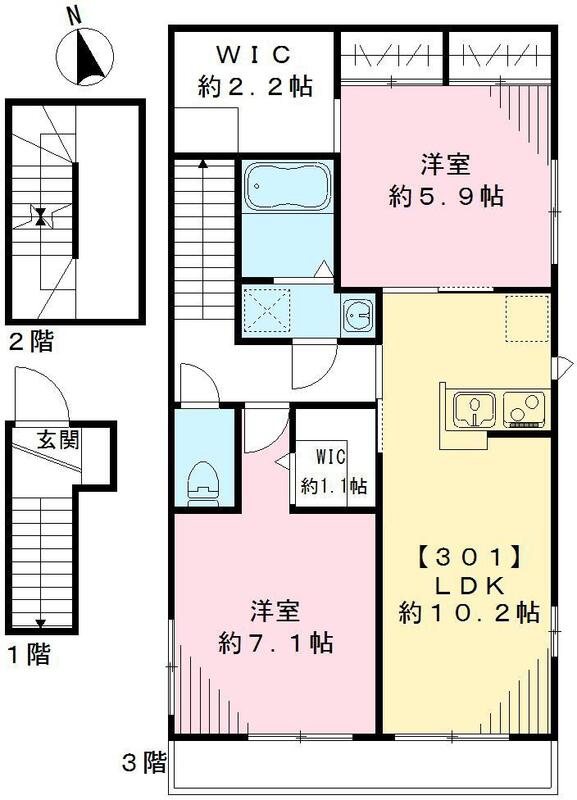 ラ・メール成城 301号室 間取り