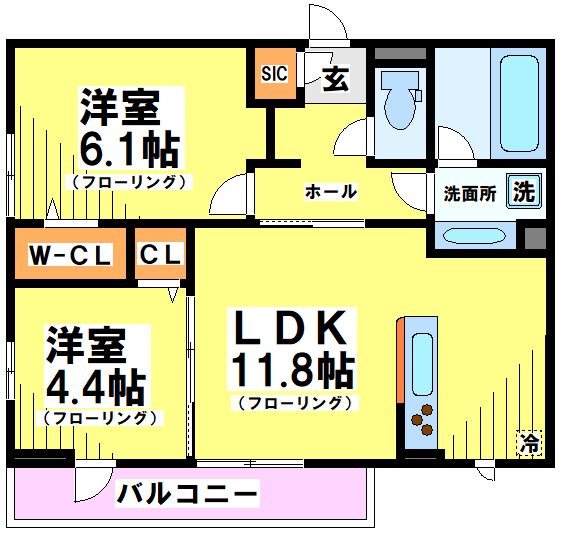 ECLAS 201号室 間取り