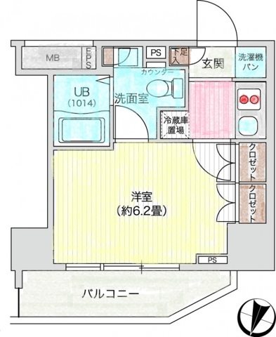 レジディア笹塚Ⅱ　 間取り