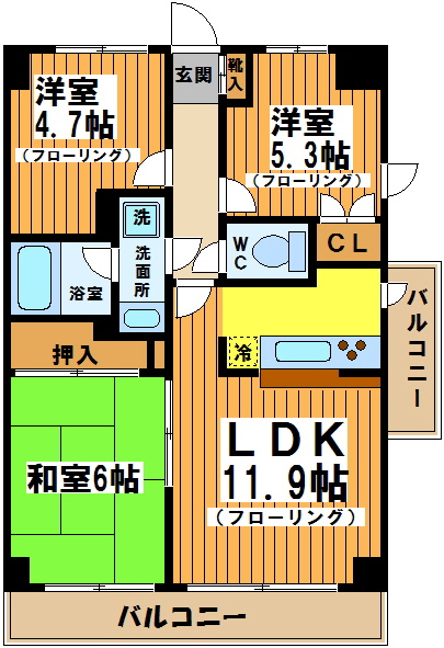 住友アクシルコート調布国領 509号室 間取り