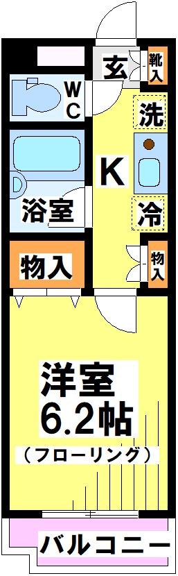 メゾンシェーヌ 206号室 間取り