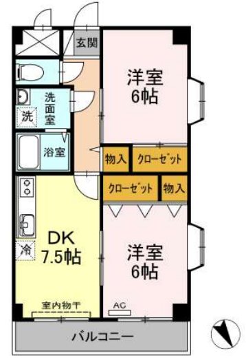 シャイニーヒル 403号室 間取り