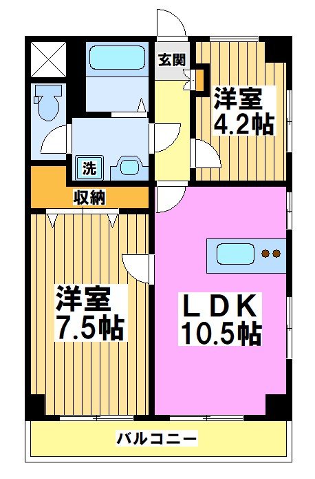 ドンジョン国領 202号室 間取り