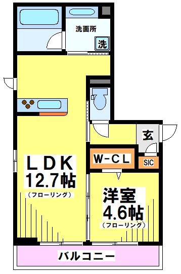 ECLAS 103号室 間取り