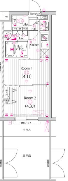 ガーラ・ヒルズ調布 100号室 間取り
