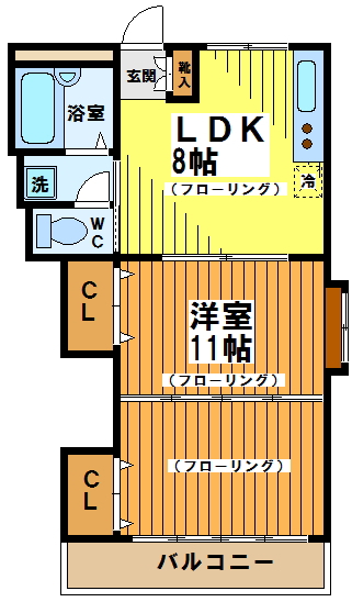 エクレールヤグモ 101号室 間取り